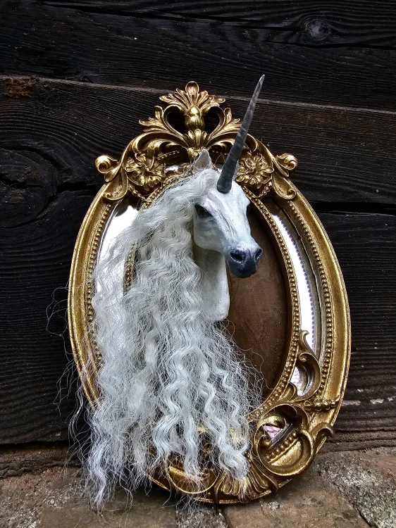 Unicorn portrait sculpture