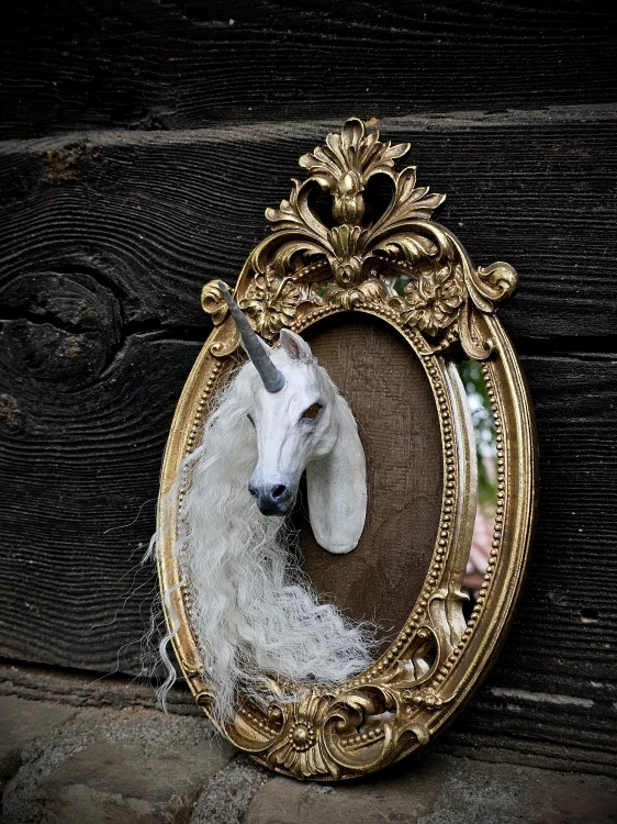 Unicorn portrait sculpture