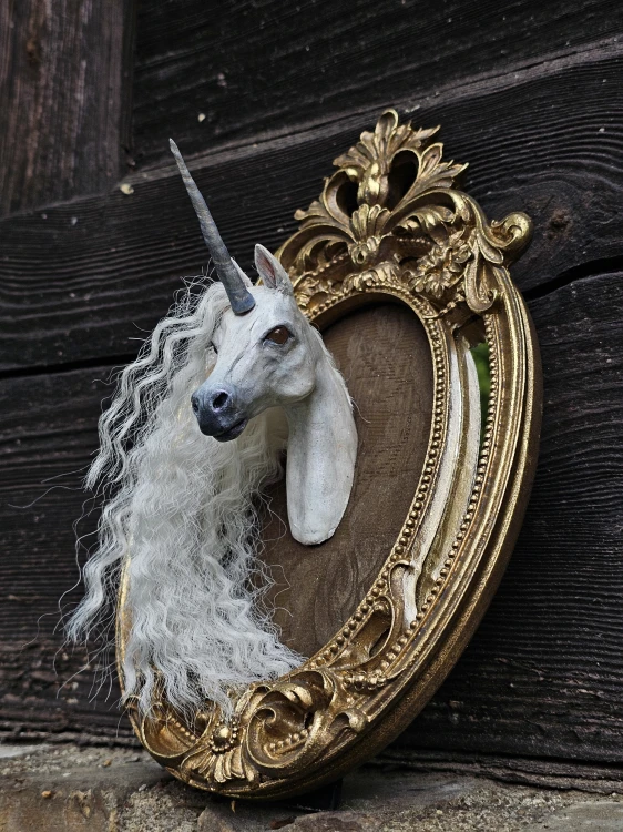 Unicorn portrait sculpture