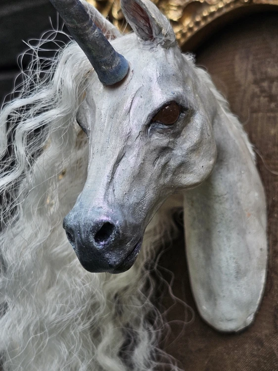 Unicorn portrait sculpture