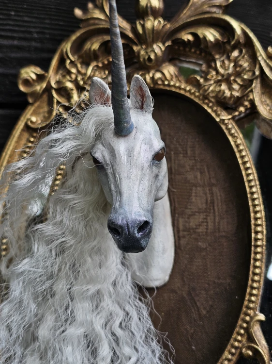 Unicorn portrait sculpture